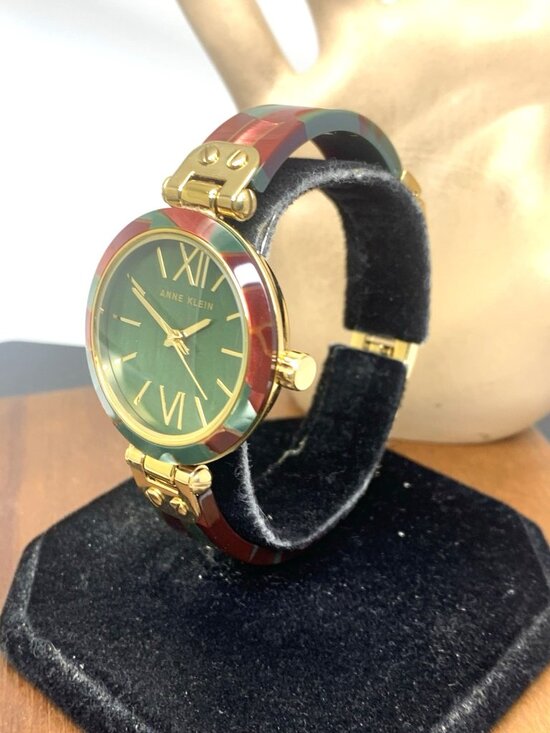 Anne Klein Women\'s Watch 10/9652 Quartz Green Burgundy Gold Stainless Steel 34mm main image 14